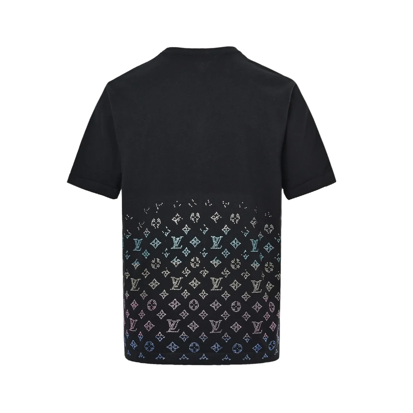 Louis Vuitton/Louis Vuitton 25ss gradient old flower diamond knitted short sleeves